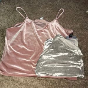 Plus Size Crushed Velvet Tank Tops